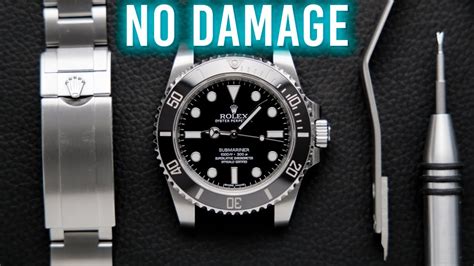 taking off rolex|removing rolex bracelet from strap.